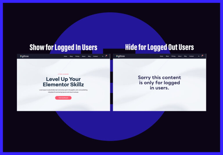 Website interface showing user-specific content access.
