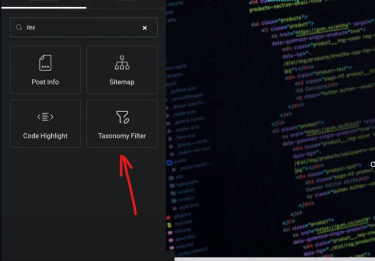 Category Filter using Elementor's Taxonomy Widget