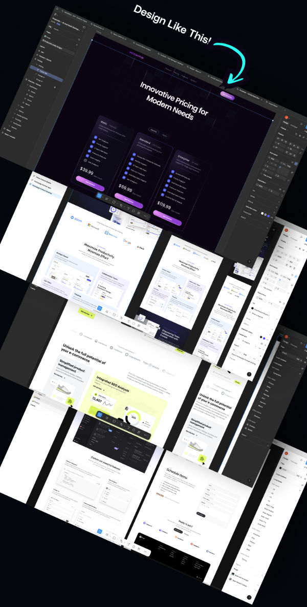 Collage of various user interface design screens